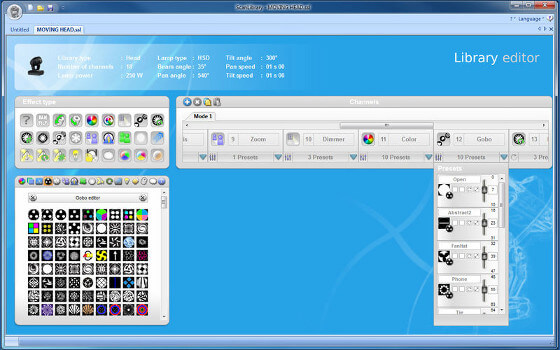 Daslight DMX Lichtsteuersoftware library-editor